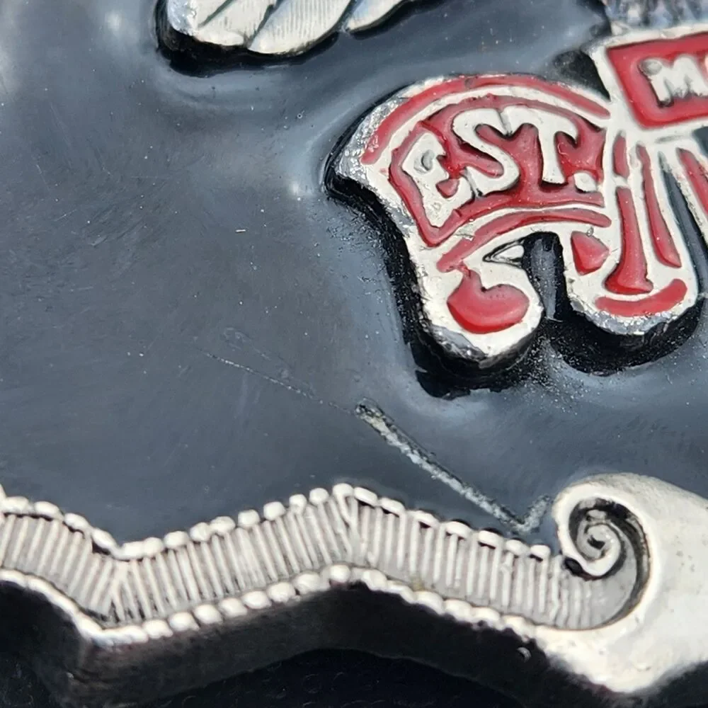 Harley-Davidson Made In USA Flying Eagle Red/Black Enamel 901 Belt Buckle Heavy
